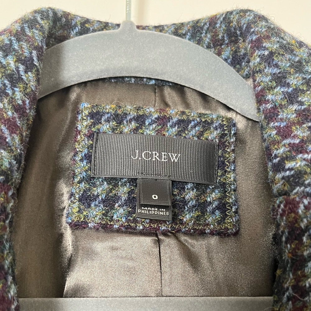 J.Crew Regent 100% Wool Blazer in Multicolor Houndstooth Size‎ 0 - Picture 3 of 5